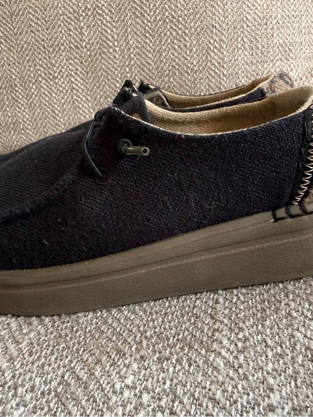 Hey Dude Kids Leopard Slip-On Shoes in Tan and Black